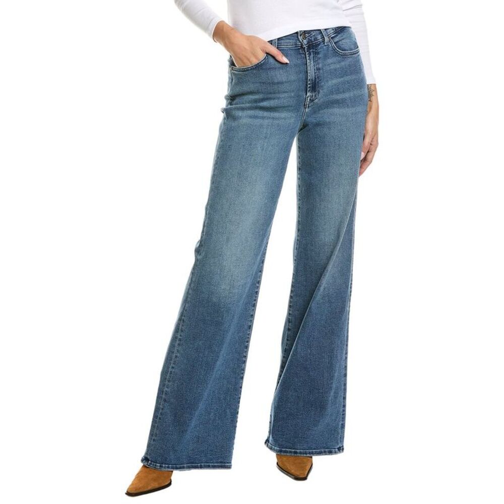 7 For All Mankind Womens Lotta Yorktown Wide Leg Jean, Blue